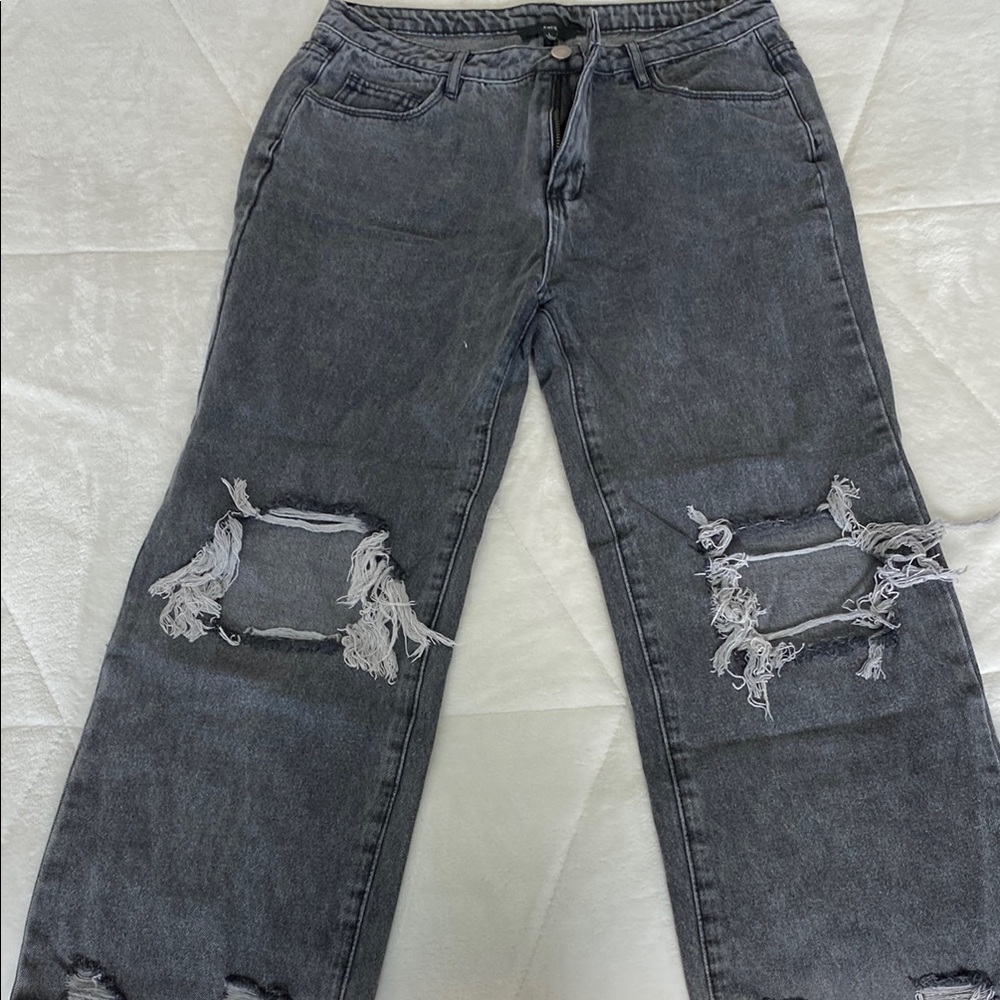 Distressed Gray Women's Jeans